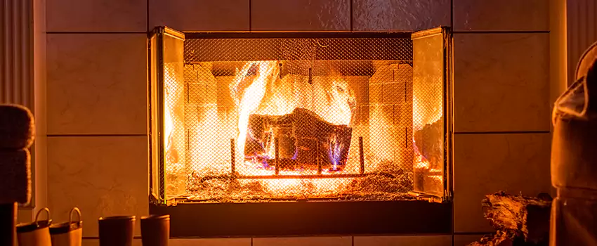 Mendota Hearth Landscape Fireplace Installation in Dedham, Massachusetts