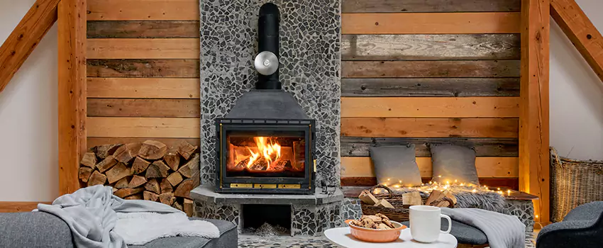 Thelin Hearth Products Direct Vent Gas Stove Fireplace Inspection in Dedham, Massachusetts